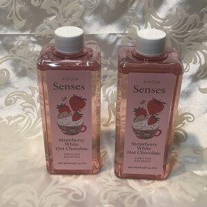 Avon Senses Strawberry White Hot Chocolate Bubble Bath - Pink